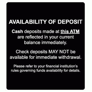 Availability of Deposit Label