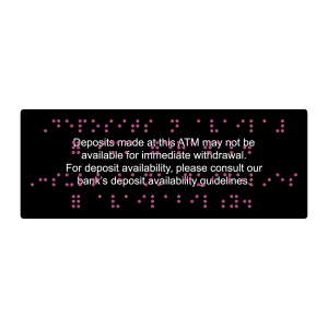 ATM Deposit Availability Label